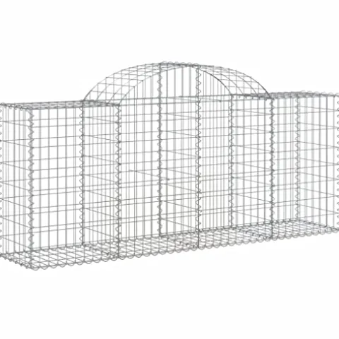 Arched Gabion Baskets 4 pcs Galvanized Iron Plant Pots Self-Watering Indoor Outdoor Gardening