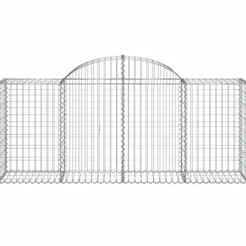 Arched Gabion Baskets 4 pcs Galvanized Iron Plant Pots Self-Watering Indoor Outdoor Gardening