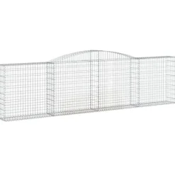 Arched Gabion Baskets 2 pcs Galvanized Iron for Outdoor Plants Self-Watering Pots White Black Other