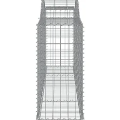 Arched Gabion Baskets 2 pcs 118.1″x19.7″x39.4″/47.2″ Galvanized Iron for Outdoor Plants White Black Other