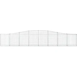 Arched Gabion Baskets 2 pcs Galvanized Iron for Outdoor Plants White Black