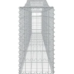 Arched Gabion Baskets 2 pcs Galvanized Iron for Outdoor Plants White Black