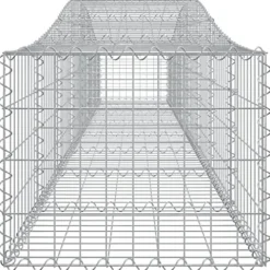 Arched Gabion Baskets 2 pcs Galvanized Iron for Outdoor Plants White Black