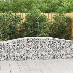 Arched Gabion Baskets 3 pcs Galvanized Iron Plant Pots for Outdoor and Indoor Gardening White Black Other