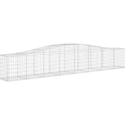 Arched Gabion Baskets 2 pcs Galvanized Iron for Outdoor & Indoor Plants White Black