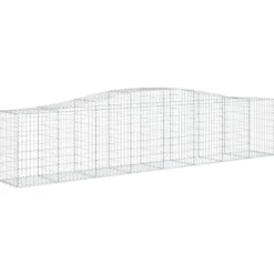 Arched Gabion Baskets 2 pcs Galvanized Iron for Outdoor Plants Self-Watering Pots White Black