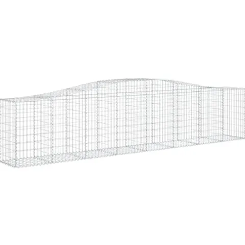 Arched Gabion Baskets 2 pcs Galvanized Iron for Outdoor Plants Self-Watering Pots White Black