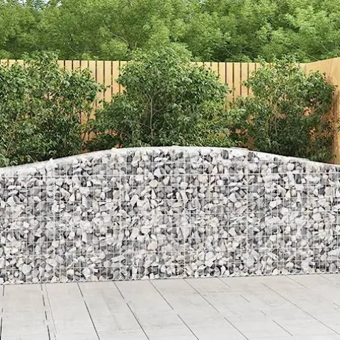 Arched Gabion Baskets 2 pcs Galvanized Iron for Outdoor Plants Self-Watering Pots White Black