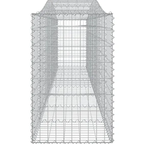 Arched Gabion Baskets 2 pcs Galvanized Iron for Outdoor Plants Self-Watering Pots White Black