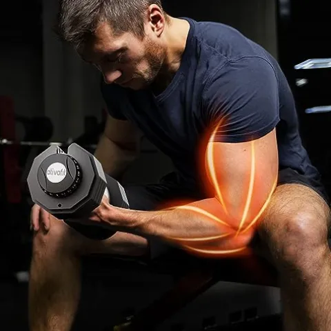 ATIVAFIT Adjustable Dumbbell for Workout Strength Training Fitness Weight Gym Set 55LB-Pair