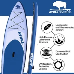 Atoll Inflatable Paddle Board Light Blue