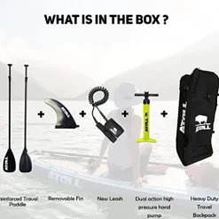 Atoll Inflatable Paddle Board with Premium SUP Stand Up Paddle Board Accessories & Back Pack, Non-Slip Comfort Deck Aqua Marine