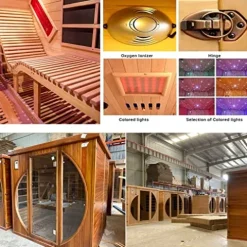 AURGOD Far Infrared Wooden Sauna Room 2-Person Indoor Sauna (Hemlock)