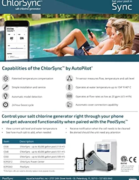 AutoPilot ChlorSync CS30 Salt Chlorinator for Pools up to 30K gallons