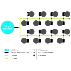 AutoPot 16 Pot GeoPot Self-Watering Hydroponic System with 3 Gallon Fabric Pots Black