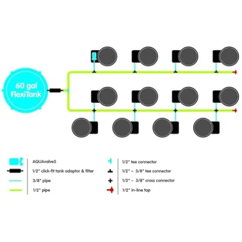 AutoPot 12 Pot GeoPot System with 3 Gallon Fabric Pots – Self-Watering Hydroponics, Black