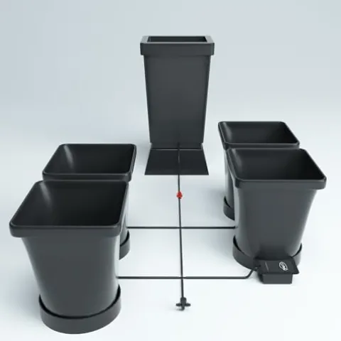 AutoPot 24 Pot XL System with 105 Gal Collapsible Reservoir – Self-Watering Hydroponic Indoor System, Black