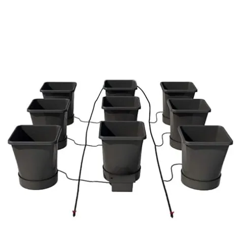 AutoPot 9Pot XL Self-Watering Hydroponic System with 6.6 Gallon Pots Black