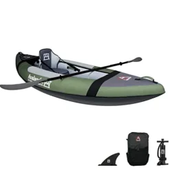 Avalanche 1-Person Voyager Inflatable Kayak Set Blue/Green