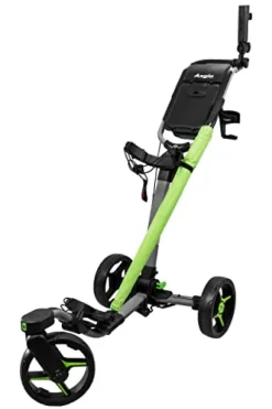 Axglo V3 Golf Push Cart Golf Trolley 3 Wheels Swivel Front Wheel Hand Brake Lightweight Black/Grey