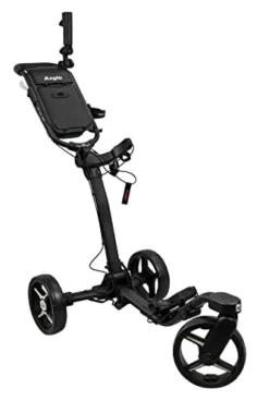 Axglo V3 Golf Push Cart Golf Trolley 3 Wheels Swivel Front Wheel Hand Brake Lightweight Black/Grey