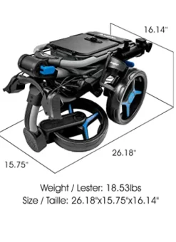 Axglo V3 Golf Push Cart Golf Trolley 3 Wheels Swivel Front Wheel Hand Brake Lightweight Black/Grey