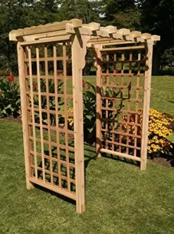 Backyard Crafts Amish-Made Lexington Style Cedar Arbor 5′ Wide Unfinished