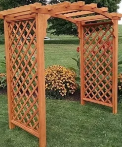 Backyard Crafts Amish-Made Jamesport Style Pine Arbor 6′ Wide Unfinished
