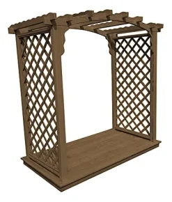 Backyard Crafts Amish-Made Jamesport Style Pine Arbor 6′ Wide Walkthrough Mushroom Stain