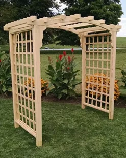 Backyard Crafts Amish-Made Cambridge Style Cedar Arbor 6′ Wide Unfinished