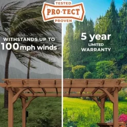 Backyard Discovery Ashland Cedar Wood Pergola Kit Medium Brown