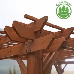 Backyard Discovery Ashland Cedar Wood Pergola Kit Medium Brown