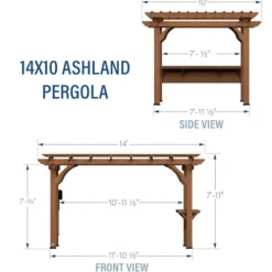Backyard Discovery Ashland Cedar Wood Pergola Kit Medium Brown