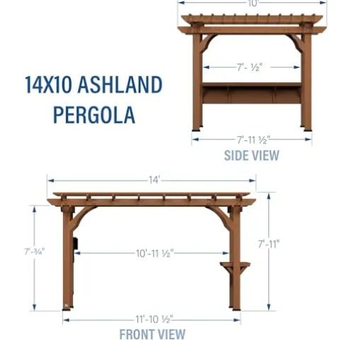 Backyard Discovery Ashland Cedar Wood Pergola Kit Medium Brown