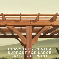 Backyard Discovery Beaumont 20′ x 12′ Cedar Wood Pergola Kit Light Brown