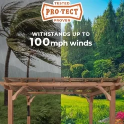 Backyard Discovery Beaumont 20′ x 12′ Cedar Wood Pergola Kit Light Brown