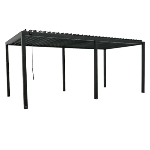 Backyard Discovery Sarasota 20′ x 10′ Galvanized Steel Pergola Kit with Adjustable Roof Black