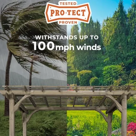 Backyard Discovery Somerville Cedar Wood Pergola Kit Barnwood Grey