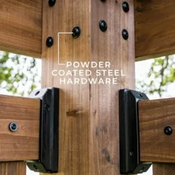 Backyard Discovery Verona 12′ x 8′ Cedar Wood Cabana Corner Pergola Without Furniture