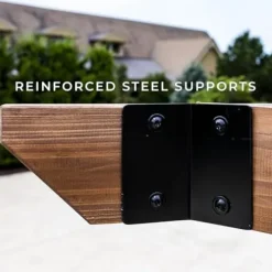 Backyard Discovery Verona 12′ x 8′ Cedar Wood Cabana Corner Pergola Without Furniture