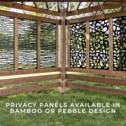 Backyard Discovery Verona 12′ x 8′ Cedar Wood Cabana Corner Pergola Without Furniture