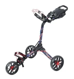 Bag Boy Nitron 3 Wheel Golf Push Cart USA Flames