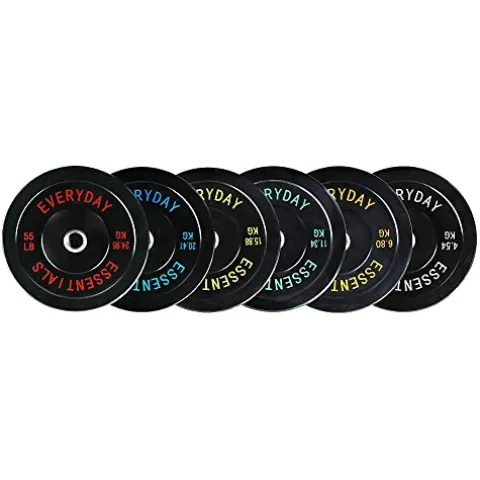 BalanceFrom Olympic Bumper Plate Weight Plate Set Black