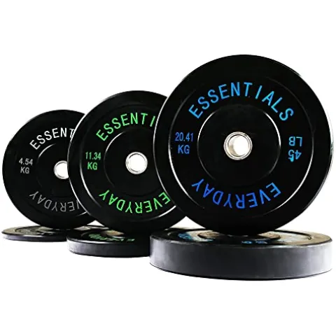 BalanceFrom Olympic Bumper Plate Weight Plate Set Black