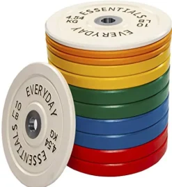 BalanceFrom Olympic Bumper Plate Weight Set Colored