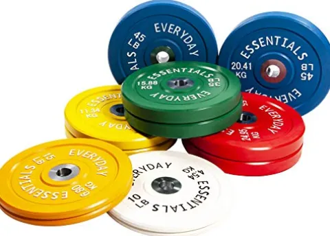 BalanceFrom Olympic Bumper Plate Weight Set Colored