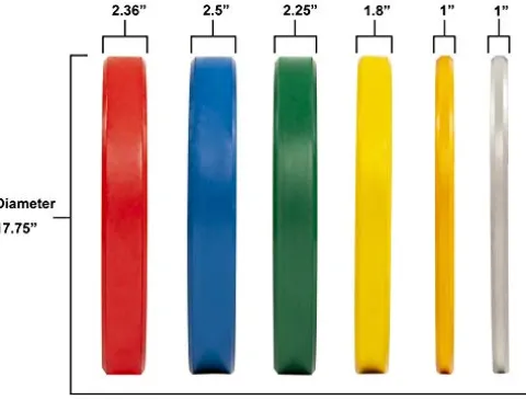 BalanceFrom Olympic Bumper Plate Weight Set Colored