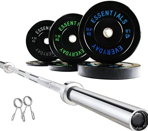 BalanceFrom Olympic Bumper Plate Weight Set Black