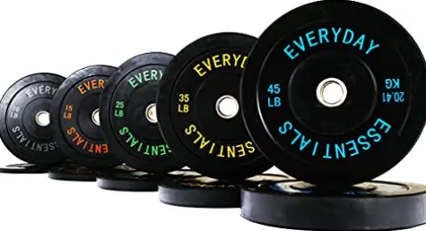 BalanceFrom Olympic Bumper Plate Weight Plate Set Black