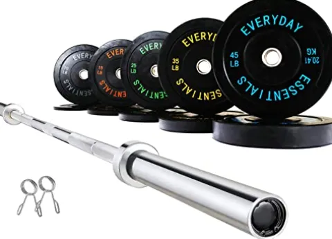 BalanceFrom Olympic Bumper Plate Weight Plate Set Black